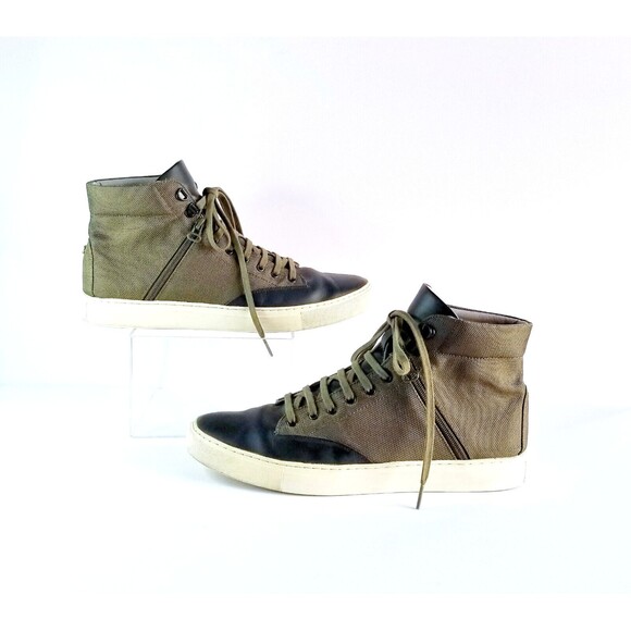 TCG Bomber Jacket Green Canvas Mid Top Zipper Lifestyle Sneakers Shoes Sz 44 11 - Picture 6 of 16